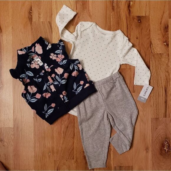 NWT Carter's 3 PC Set Vest, Onesie & Pants - Picture 4 of 6